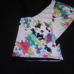 Cute half sleeve half spaghetti strap floral top